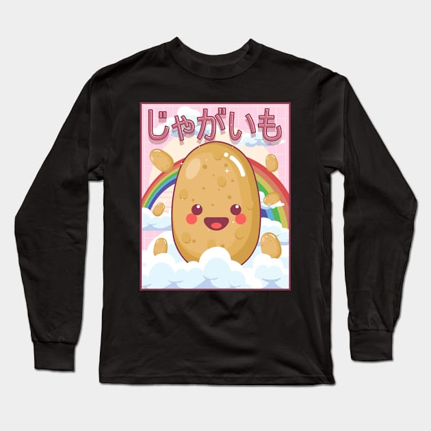 Kawaii Potato Japanese Aesthetic Gift Long Sleeve T-Shirt by Alex21